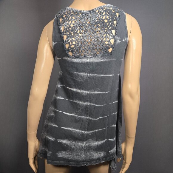 Y2K Tank Top Size S Gray Long Asymmetric Indie Sleaze Grunge Fairy Boho Cotton - Picture 2 of 12